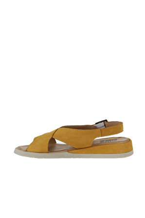 Bueno Shoes Sarı Nubuk Kadın Düz Sandalet 01wy5102