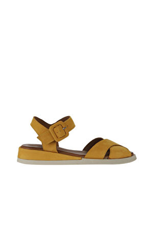 Bueno Shoes Sarı Nubuk Kadın Düz Sandalet 01wy5104
