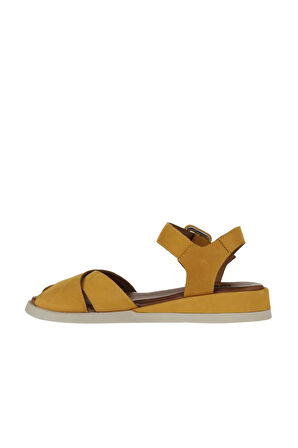 Bueno Shoes Sarı Nubuk Kadın Düz Sandalet 01wy5104