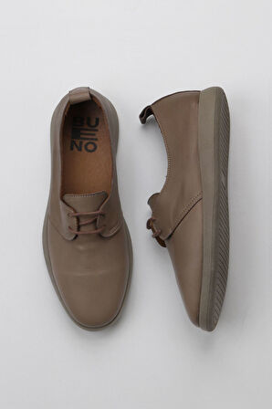 Bueno Shoes Gri Deri Kadın Düz Ayakkabı 01wy1509