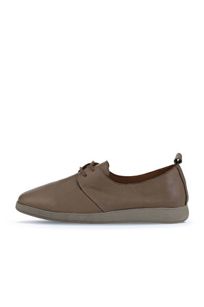 Bueno Shoes Gri Deri Kadın Düz Ayakkabı 01wy1509