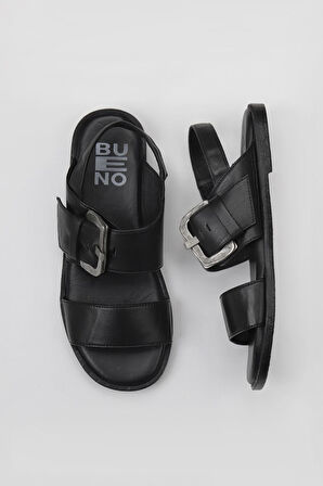 Bueno Shoes Siyah Deri Kadın Sandalet 01wy2013