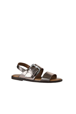 Bueno Shoes Gri Parlak Deri Kadın Sandalet 01wy2013