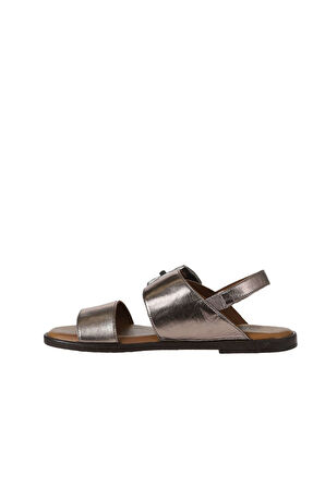 Bueno Shoes Gri Parlak Deri Kadın Sandalet 01wy2013