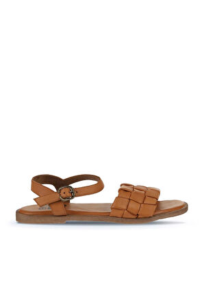 Bueno Shoes Taba Deri Kadın Düz Sandalet 01wy2024