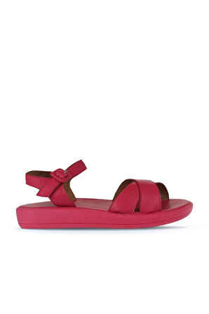 Bueno Shoes Fuşya Deri Kadın Düz Sandalet 01wy2301