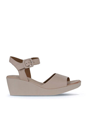 Bueno Shoes Pembe Pembe Deri Kadın Dolgu Topuklu Sandalet 01wy2400