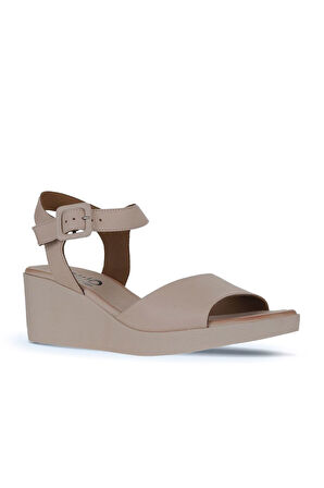 Bueno Shoes Pembe Pembe Deri Kadın Dolgu Topuklu Sandalet 01wy2400