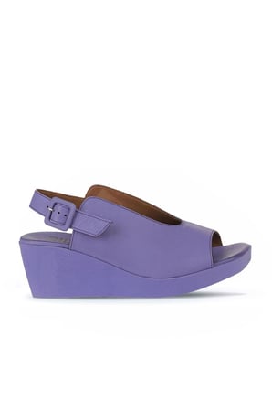 Bueno Shoes Lila Deri Kadın Dolgu Topuklu Sandalet 01wy2405