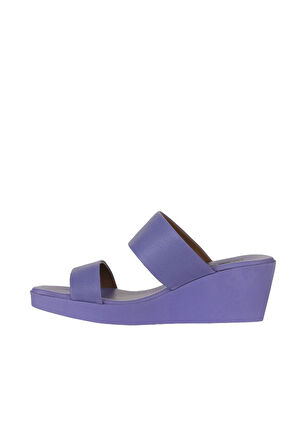 Bueno Shoes Lila Deri Kadın Dolgu Topuklu Terlik 01wy2409