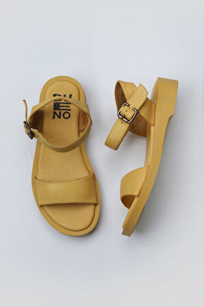 Bueno Shoes Sarı Deri Kadın Sandalet 01wy2900