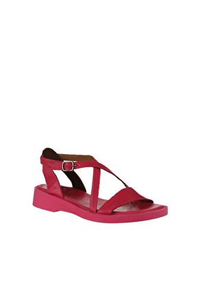 Bueno Shoes Fuşya Deri Kadın Düz Sandalet 01wy2915