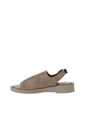 Bueno Shoes Gri Deri Kadın Düz Sandalet 01wy2917