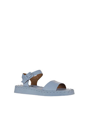 Bueno Shoes Mavi Deri Kadın Düz Sandalet 01wy9100