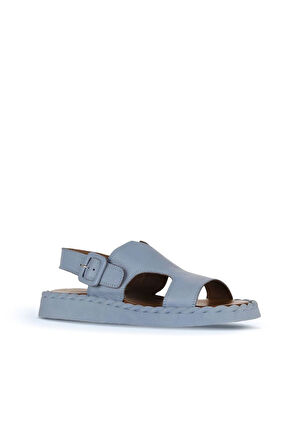 Bueno Shoes Mavi Deri Kadın Düz Sandalet 01wy9104
