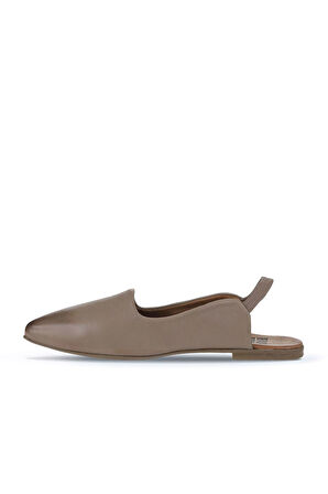 Bueno Shoes Gri Deri Kadın Düz Sandalet 01wy1802