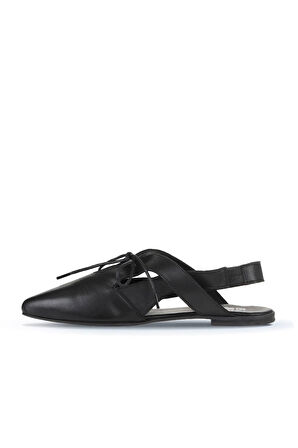 Bueno Shoes Siyah Deri Kadın Düz Sandalet 01wy1803