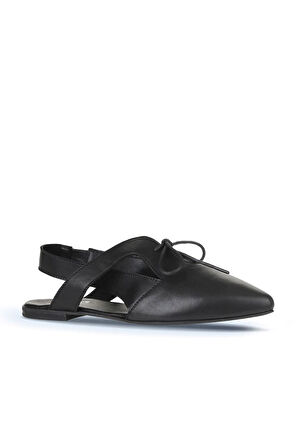 Bueno Shoes Siyah Deri Kadın Düz Sandalet 01wy1803