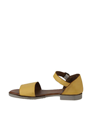 Bueno Shoes Sarı Deri Kadın Sandalet 01wy2502