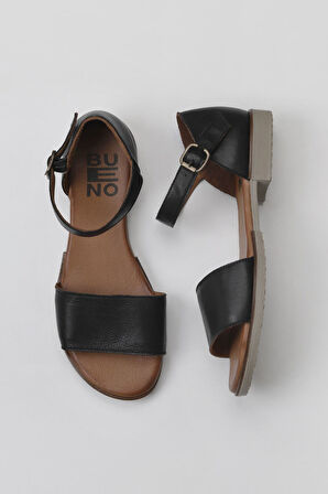 Bueno Shoes Siyah Deri Kadın Sandalet 01wy2502