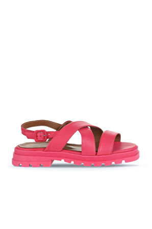 Bueno Shoes Fuşya Deri Kadın Düz Sandalet 01wy5501