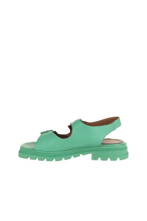 Bueno Shoes Yeşil Koyu Deri Kadın Düz Sandalet 01wy5505