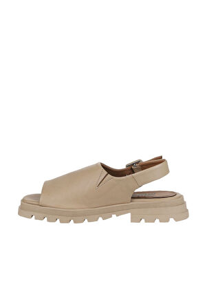 Bueno Shoes Vizon Deri Kadın Düz Sandalet 01wy5506