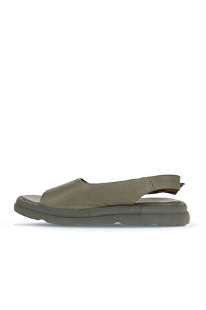 Bueno Shoes Haki Deri Kadın Sandalet 01wy9404
