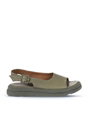Bueno Shoes Haki Deri Kadın Sandalet 01wy9404