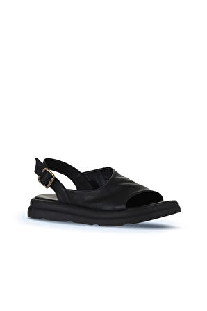 Bueno Shoes Siyah Deri Kadın Sandalet 01wy9407