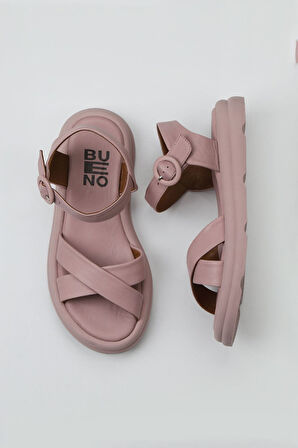 Bueno Shoes Gül Kurusu Deri Kadın Sandalet 01wy9409