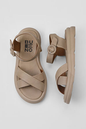 Bueno Shoes Vizon Vizon Deri Kadın Sandalet 01wy9409