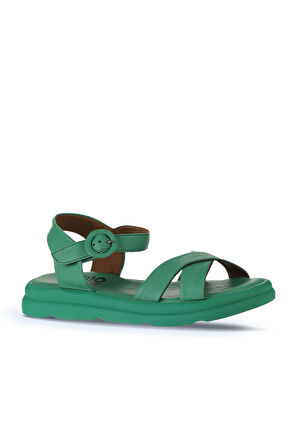 Bueno Shoes Yeşil Koyu Deri Kadın Sandalet 01wy9409