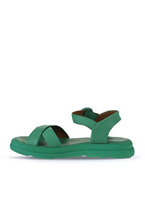Bueno Shoes Yeşil Koyu Deri Kadın Sandalet 01wy9409