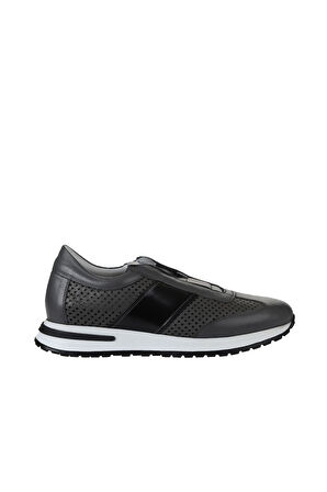 Bueno Shoes Gri Deri- Siyah Açma Erkek Spor Ayakkabı 01my13400