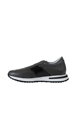 Bueno Shoes Gri Deri- Siyah Açma Erkek Spor Ayakkabı 01my13400