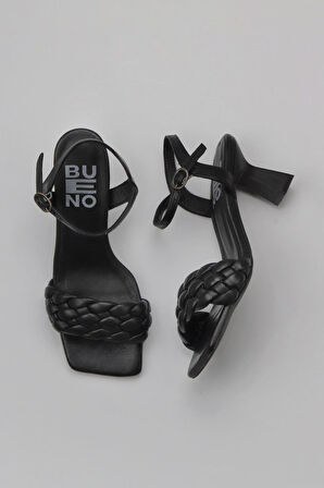 Bueno Shoes Siyah Deri Kadın Topuklu Ayakkabı 01wy6800