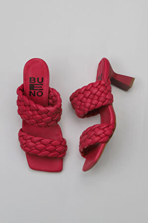 Bueno Shoes Fuşya Deri Kadın Topuklu Terlik 01wy6804