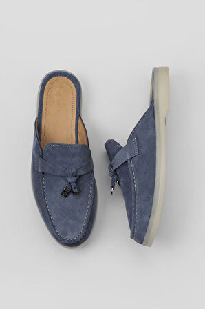 Bueno Shoes Mavi Süet Kadın Düz Terlik 05wt103