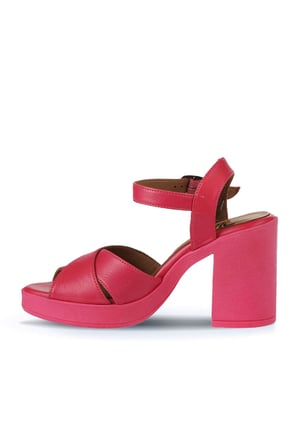 Bueno Shoes Fuşya Deri Kadın Topuklu Sandalet 01wy12301
