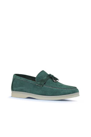 Bueno Shoes Yeşil Süet Kadın Loafer 05ws101