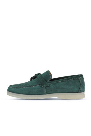 Bueno Shoes Yeşil Süet Kadın Loafer 05ws101