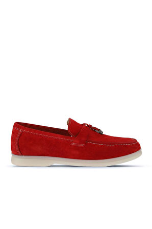 Bueno Shoes Kırmızı Süet Kadın Loafer 05ws101