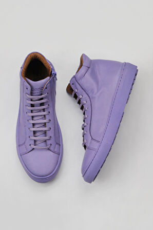 Bueno Shoes Lila Deri Kadın Düz Bot 01wz7700
