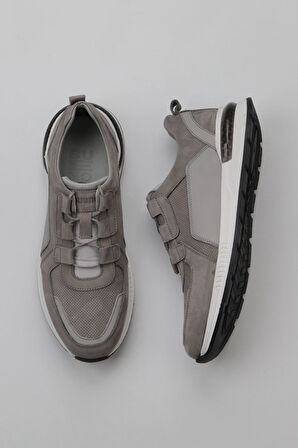 Bueno Shoes Gri Nubuk Baskılı Erkek Spor Ayakkabı 07m15816653
