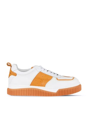 Bueno Shoes Beyaz Turuncu Deri Kadın Spor Ayakkabı 01wz10401
