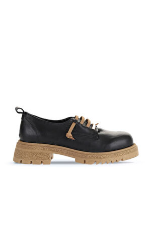 Bueno Shoes Siyah Taba Deri Kadın Klasik Ayakkabı 01wz1421