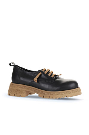 Bueno Shoes Siyah Taba Deri Kadın Klasik Ayakkabı 01wz1421
