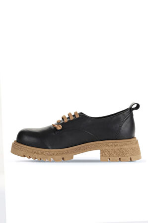 Bueno Shoes Siyah Taba Deri Kadın Klasik Ayakkabı 01wz1421