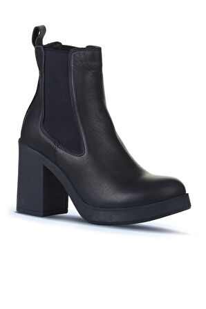 Bueno Shoes Lacivert Deri Kadın Topuklu Bot 01wz3202